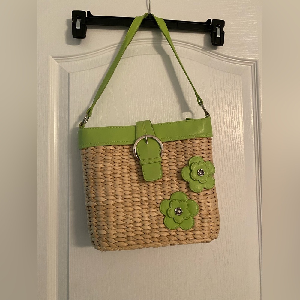 Ego Tan Woven Straw Shoulder Bag Purse Women’s Tote
